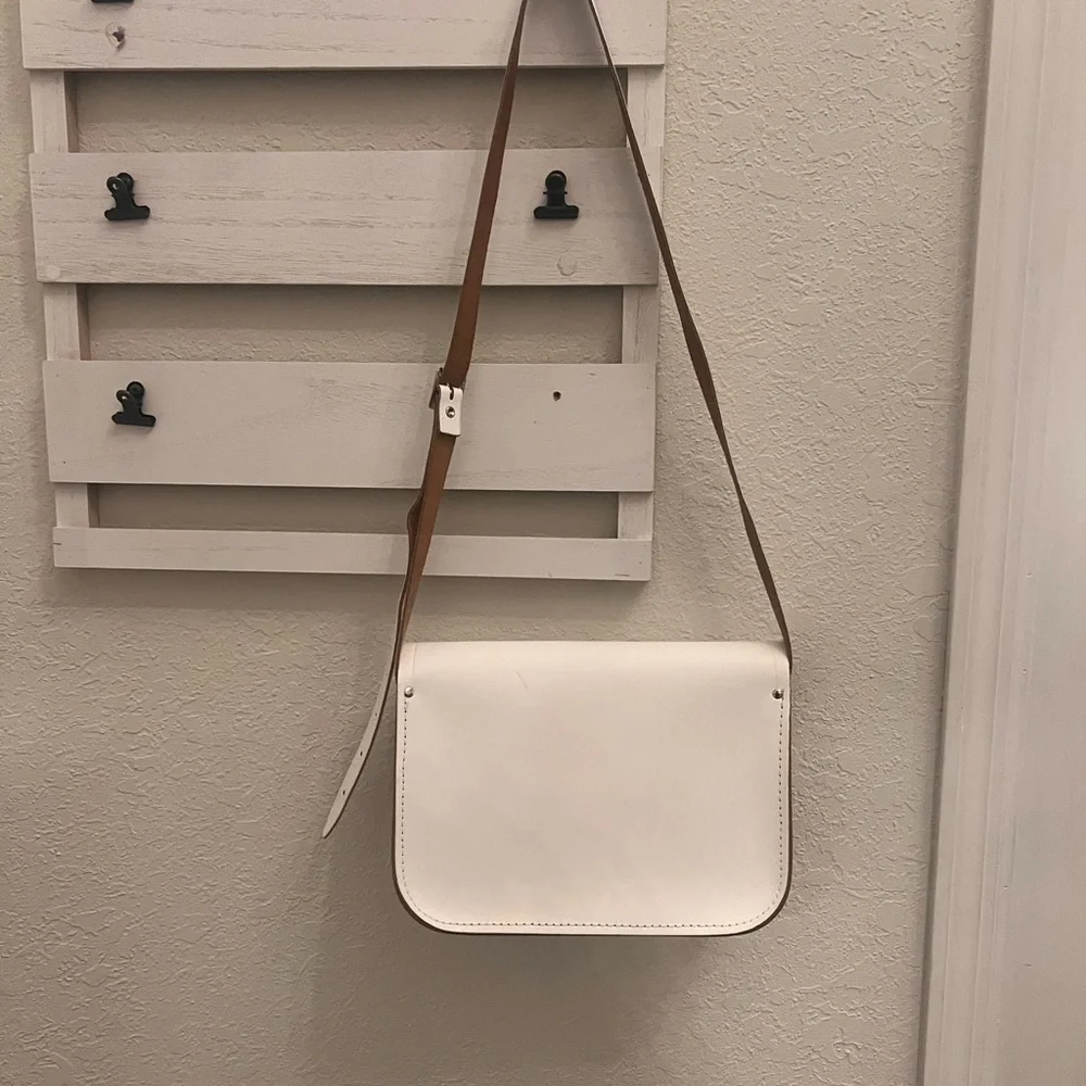 Cambridge Satchel Company White Leather Crossbody Satchel - Picture 8 of 14